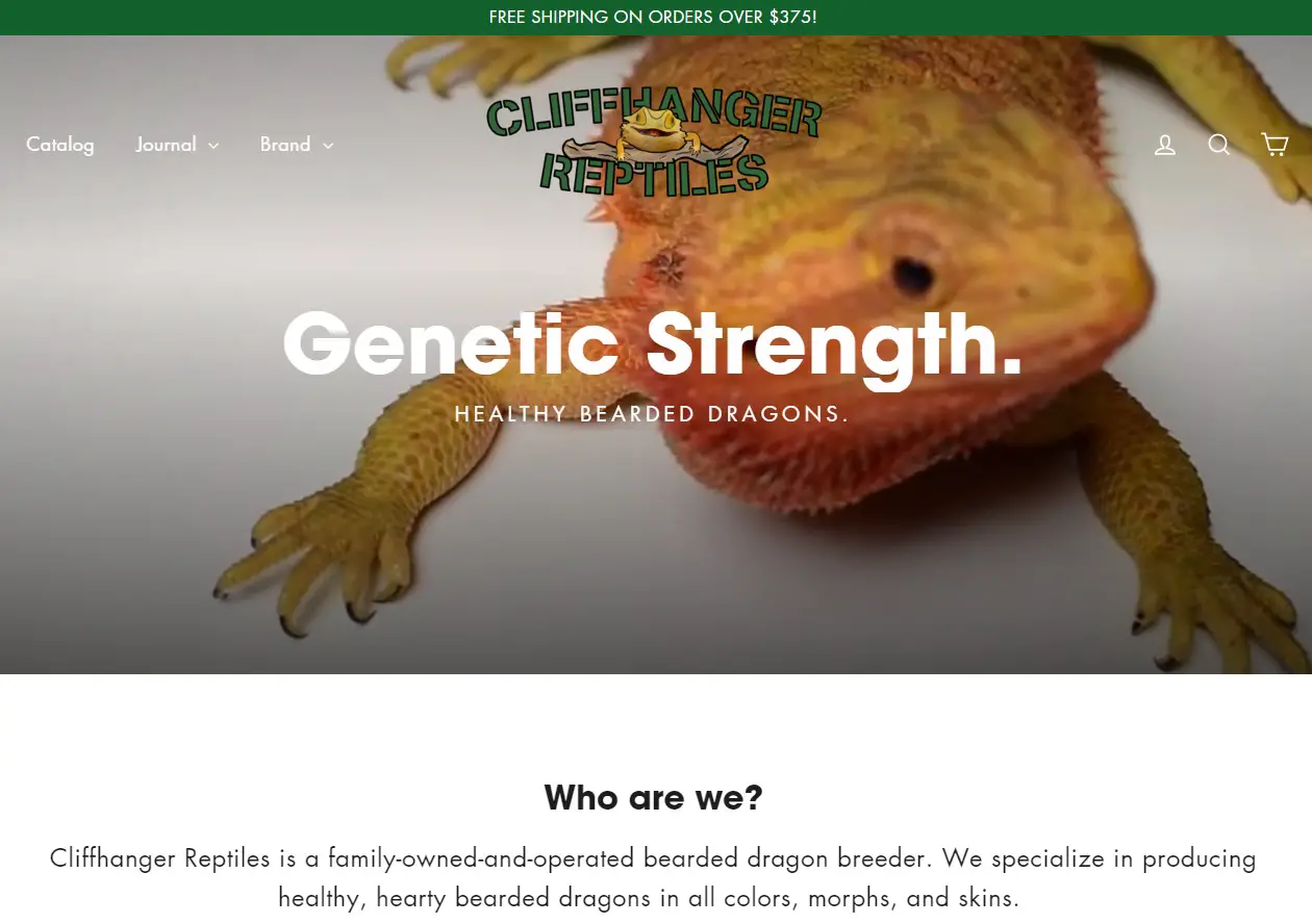 Cliffhanger-bearded-dragon-breeder-website-screenshot